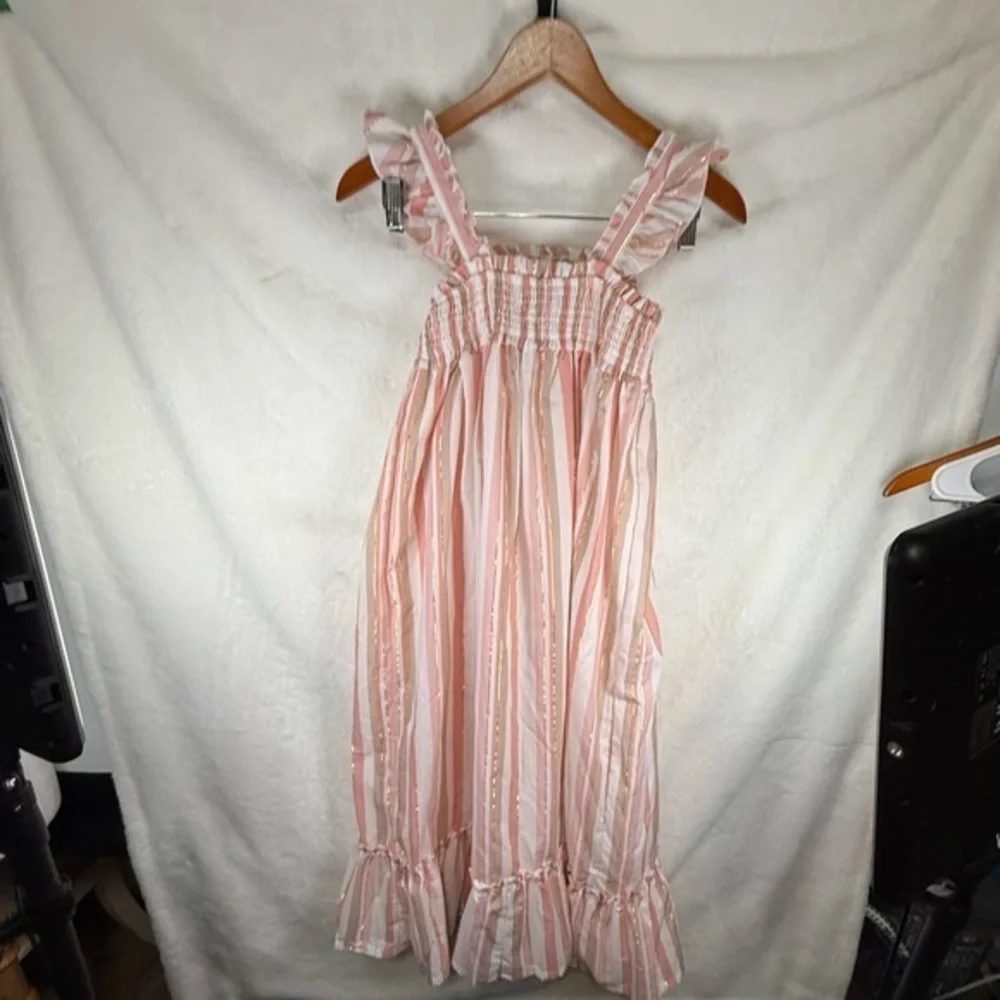 Haute Hippie Cute dress girls Kids Style Girls Dress Pink Striped Size 12 NWT